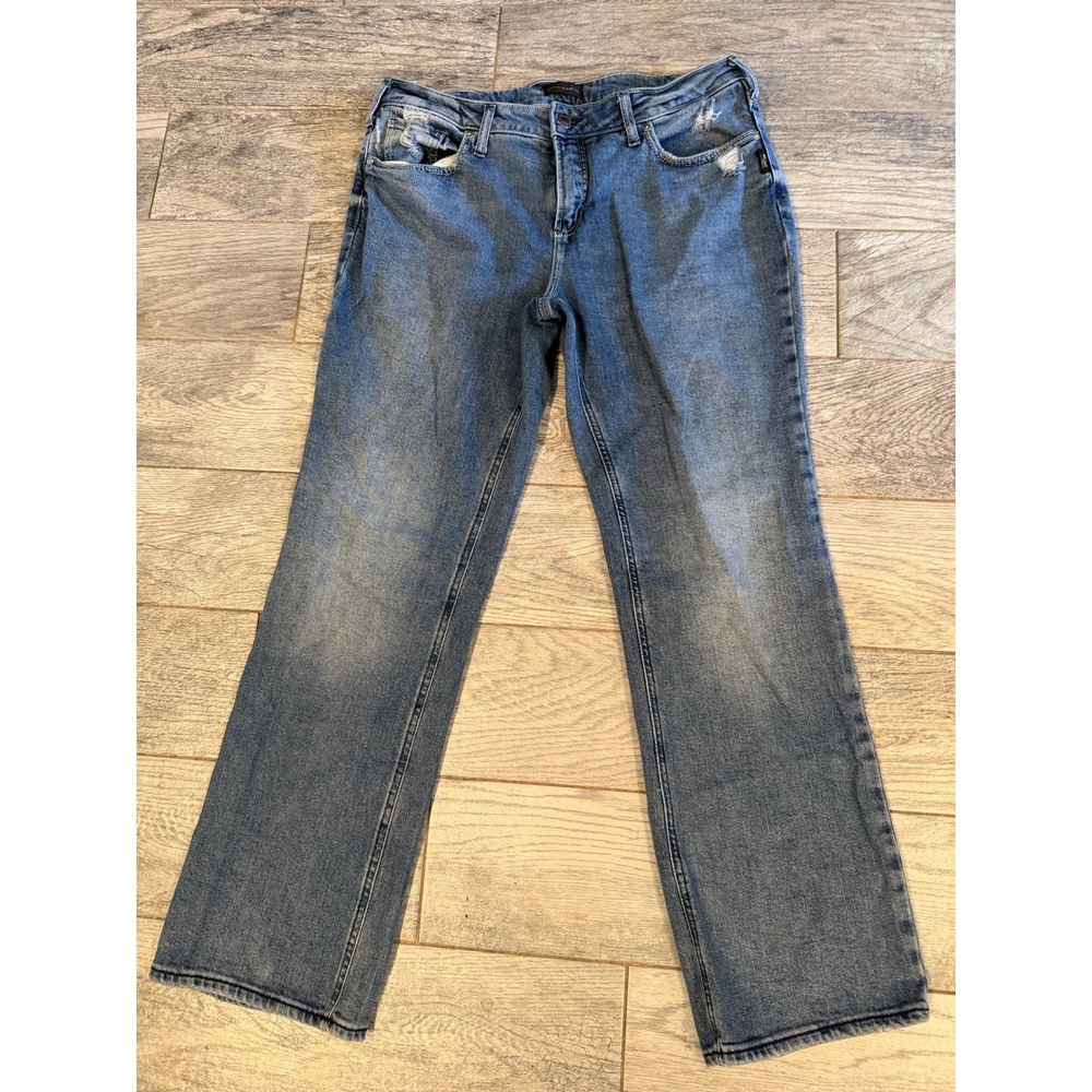 Silver Jeans Suki Slim Bootcut 34x31 Distressed Mid Rise Western Boot 34 x 31